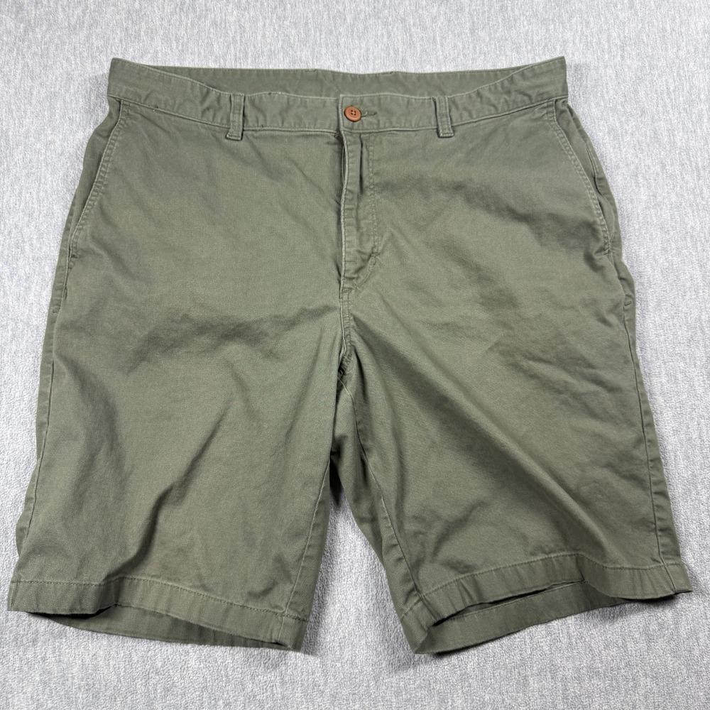 Tommy Bahama Shorts Mens 38 Green Cotton Blend Chino Flat‎ Front Casual Tropical